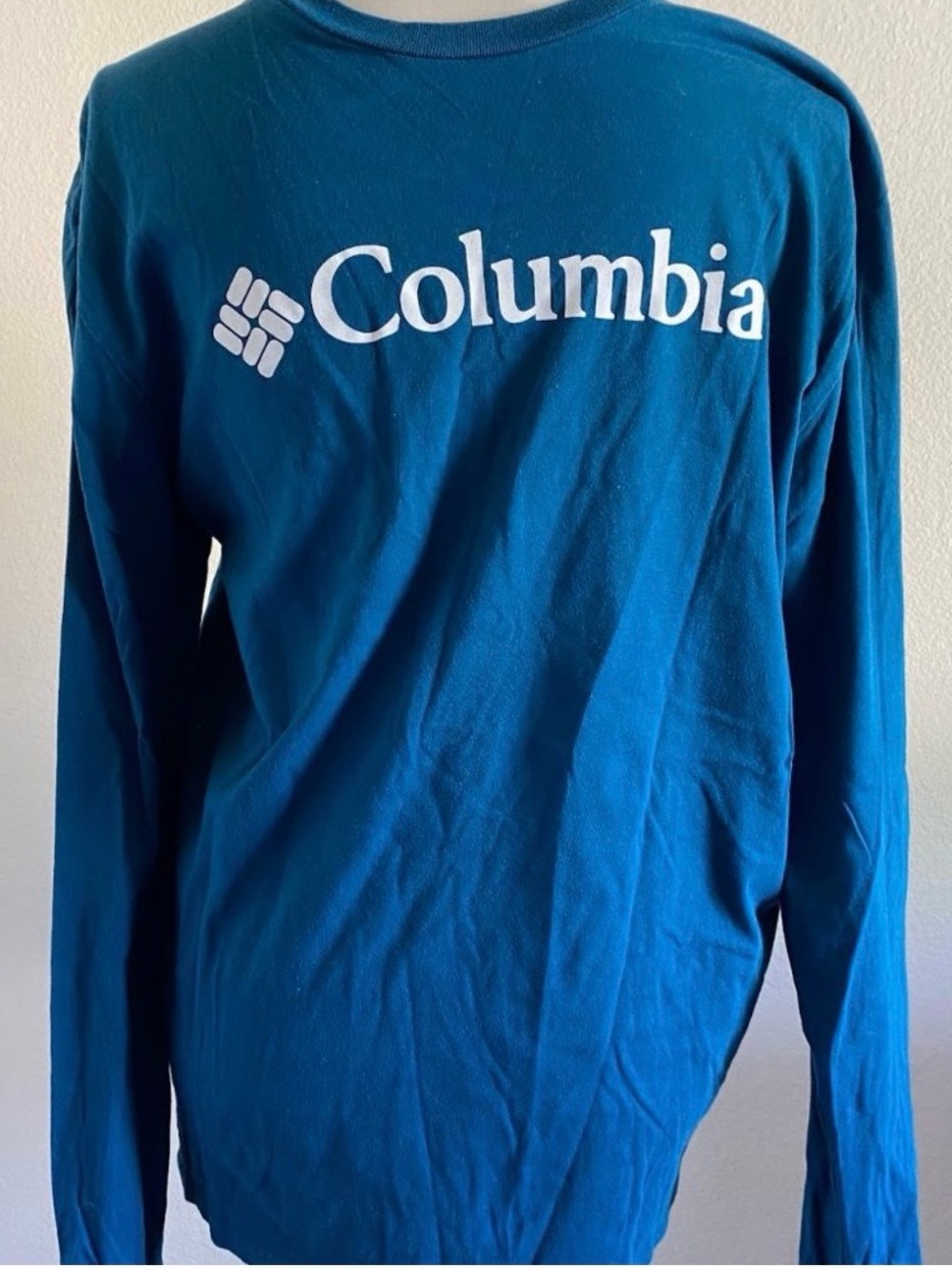 Columbia Teal Crewneck Long Sleeve Logo Tee